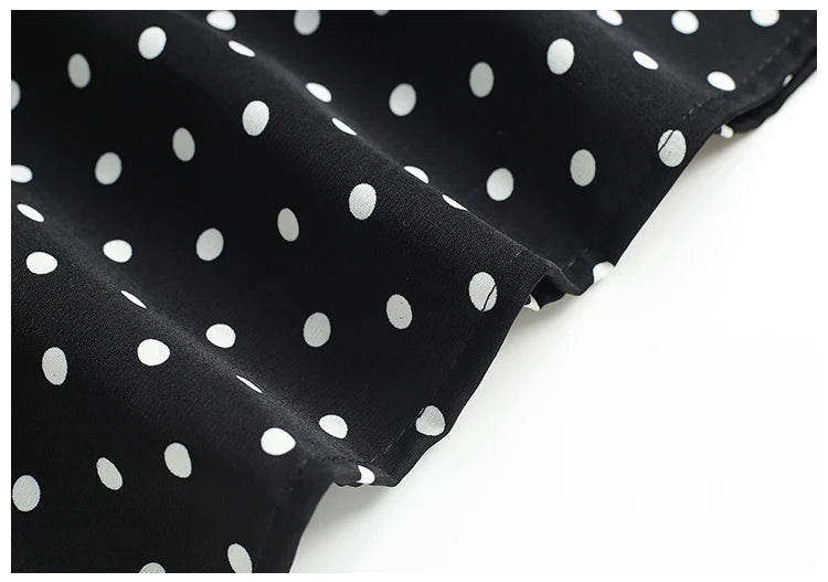 Elegant Plus Size Polka Dot Long Sleeve Shirt