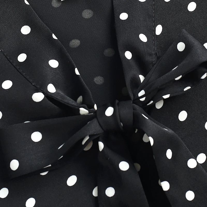 Elegant Plus Size Polka Dot Long Sleeve Shirt